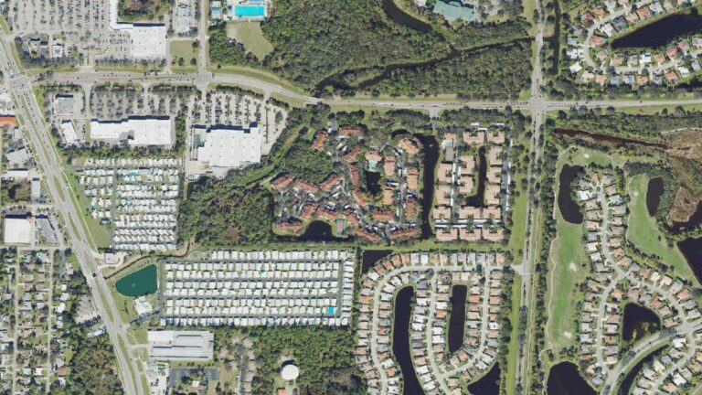 Aerial view of Bella Villino, Palmer Ranch, Florida