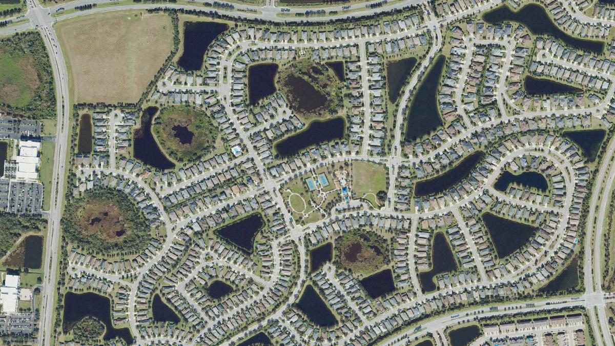 Aerial view of Central Park at Lakewood Ranch, Florida