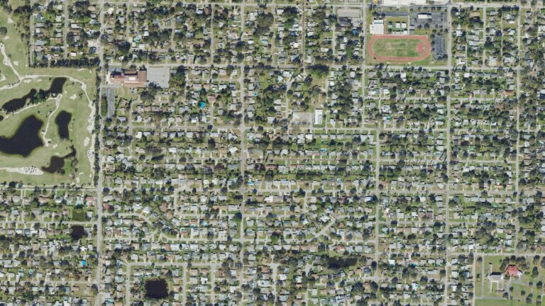 Aerial view of Country Club Heights, Bradenton, Florida