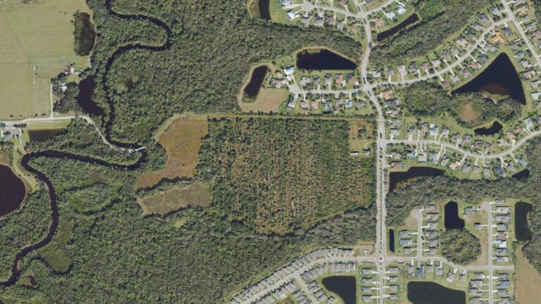 Aerial view of Estates at Rivers Edge, Parrish, Florida