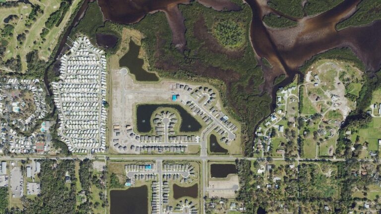Aerial view of Evergreen Estates, Bradenton, Florida