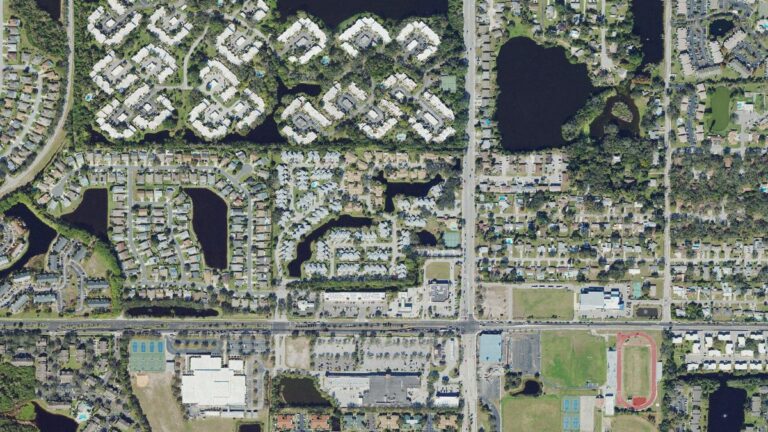 Aerial view of Five Lakes, Bradenton, Florida
