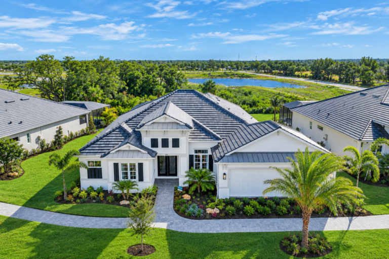Aerial view of a Medallion Home at River Preserve Estates in Parrish