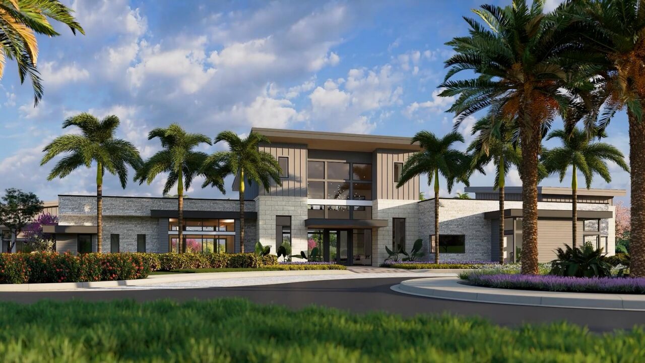 Builder rendering of clubhouse at Monterey at Lakewood Ranch, Lakewood Ranch, Florida