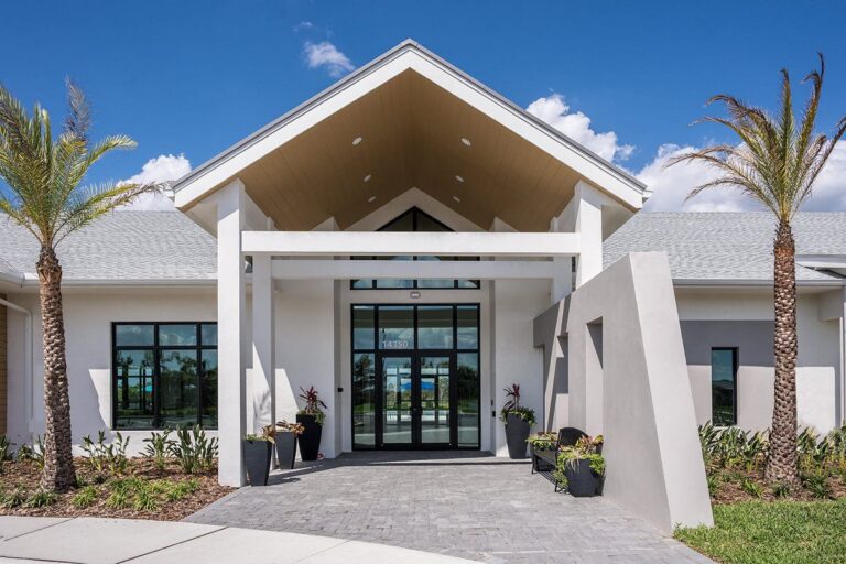 Clubhouse entrance at Woodland Preserve, Parrish, Florida