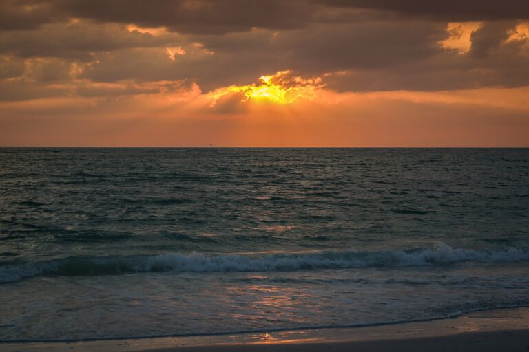 Sunset over the Gulf of Mexico from Lido Beach on Lido Key
