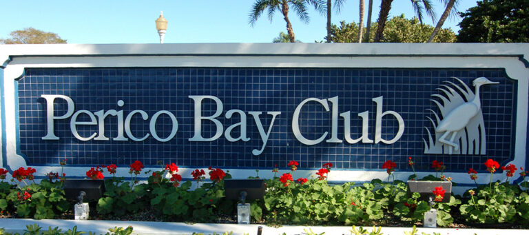 Perico Bay Club entrance monument sign at Perico Bay Club, Bradenton, Florida