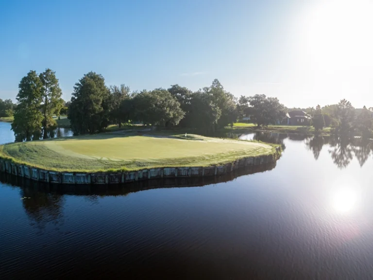 Island green on the River Club golf course at River Club, Bradenton, Florida
