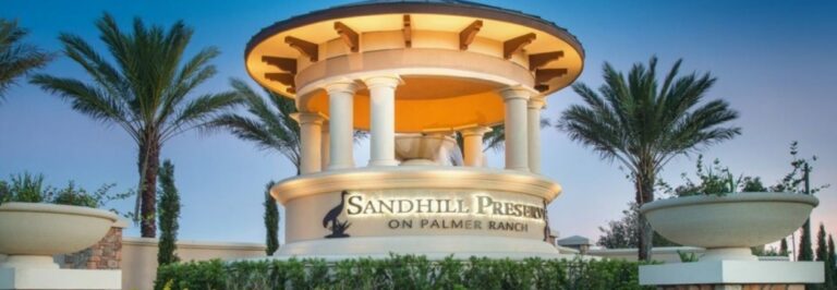 Entrance monument at Sandhill Preserve, Sarasota, Florida