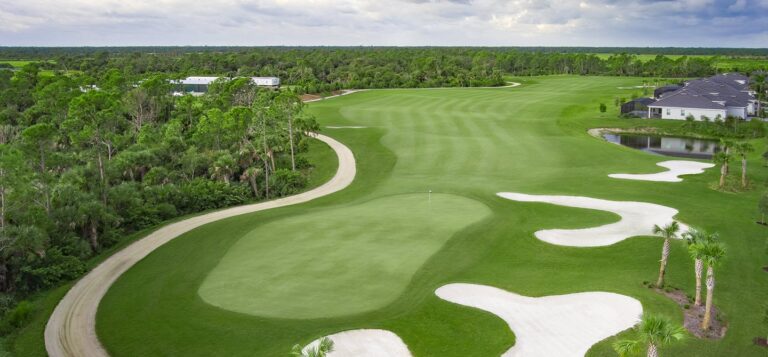 Golf course green and fairway at Wellen Park Golf & Country Club, Venice, Florida