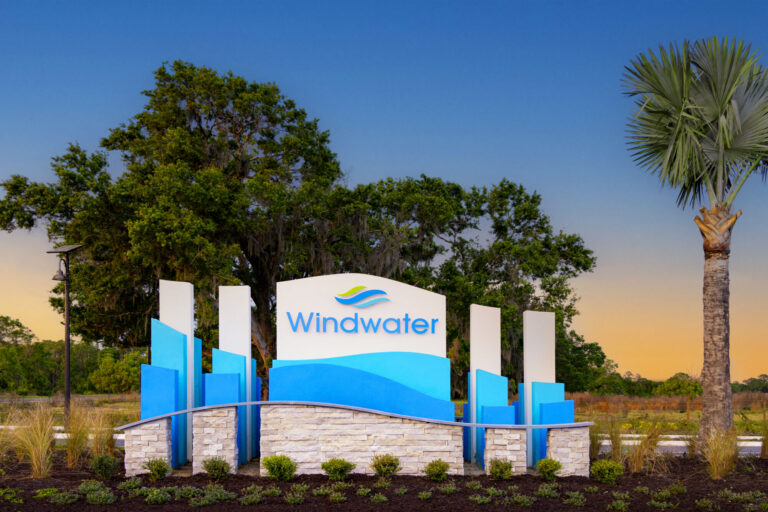 Entrance monument sign at Windwater, Parrish, Florida